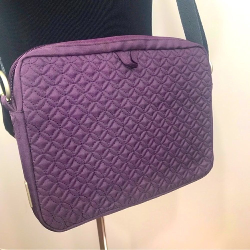 Belkin Quilted Purple Padded Zipper Sleeve Crossbody Device Bag